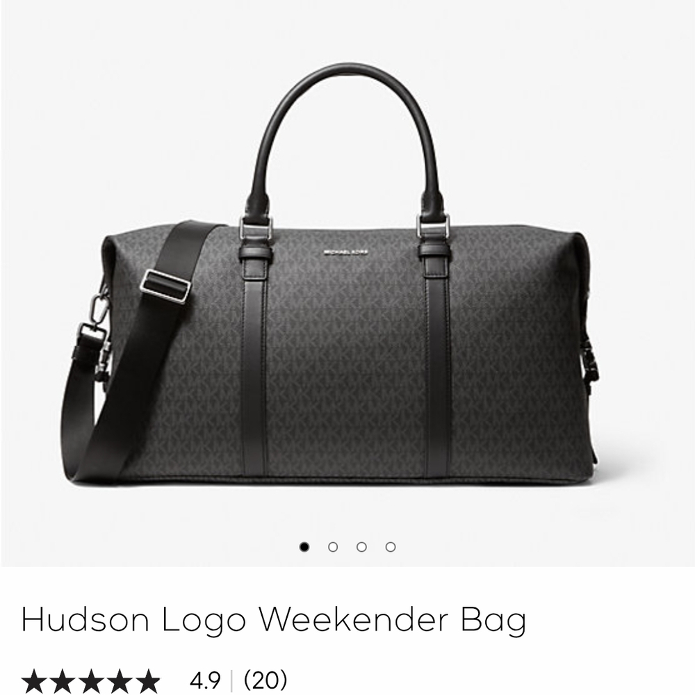Michael Kors Hudson Logo Black Weekender Bag - Picture 15 of 16